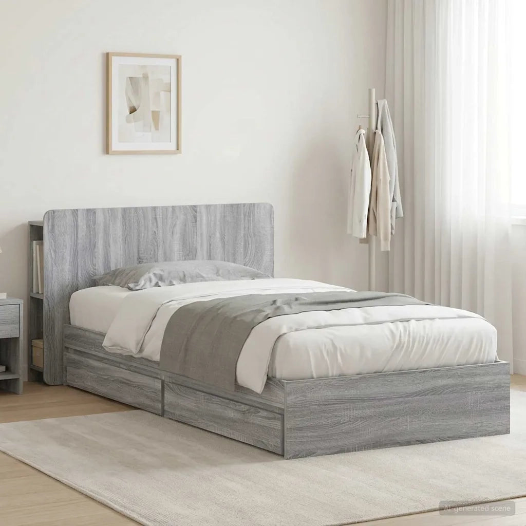 Telaio del letto con storage Sonoma grigio 90 x 200 cm 3433553