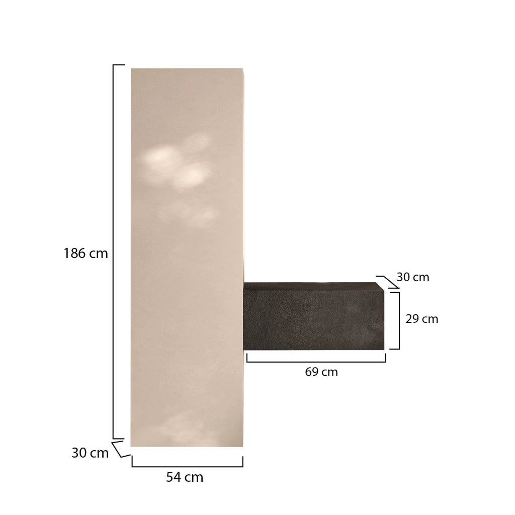 Faicchio, Mobile da Ingresso 15 Paia Made in Italy, 123x30x186h cm Bianco Crema