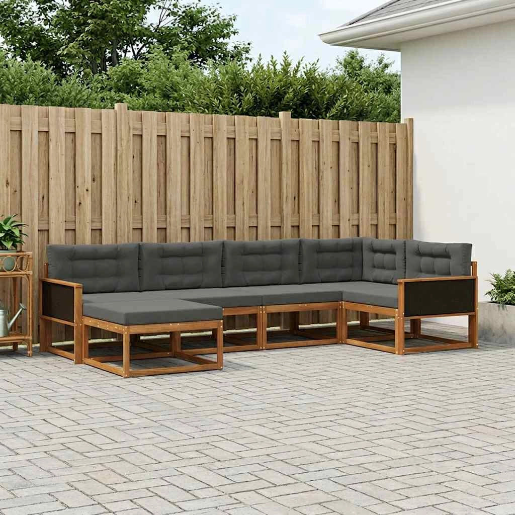 Set di divani da esterno 6 pz Naturale e Antracite 3382695