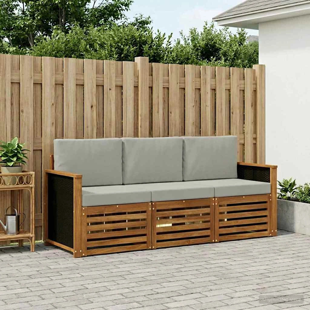 Set divani 3 pz Legno di Acacia Massello 3383952