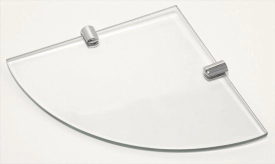 Specchio per bagno angolare in vetro di 6 mm con due maniglie in acciaio inox, 250 mm x 250 mm, vetro resistente alla rottura