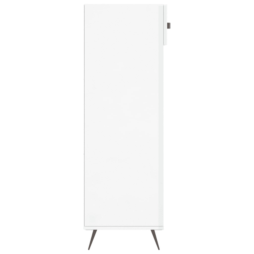 Scarpiera Bianco Lucido 60x35x105 cm in Legno Multistrato 829582