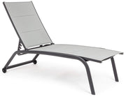 Lettino Prendisole da Giardino 61x192x105 cm con Ruote in Alluminio Antracite