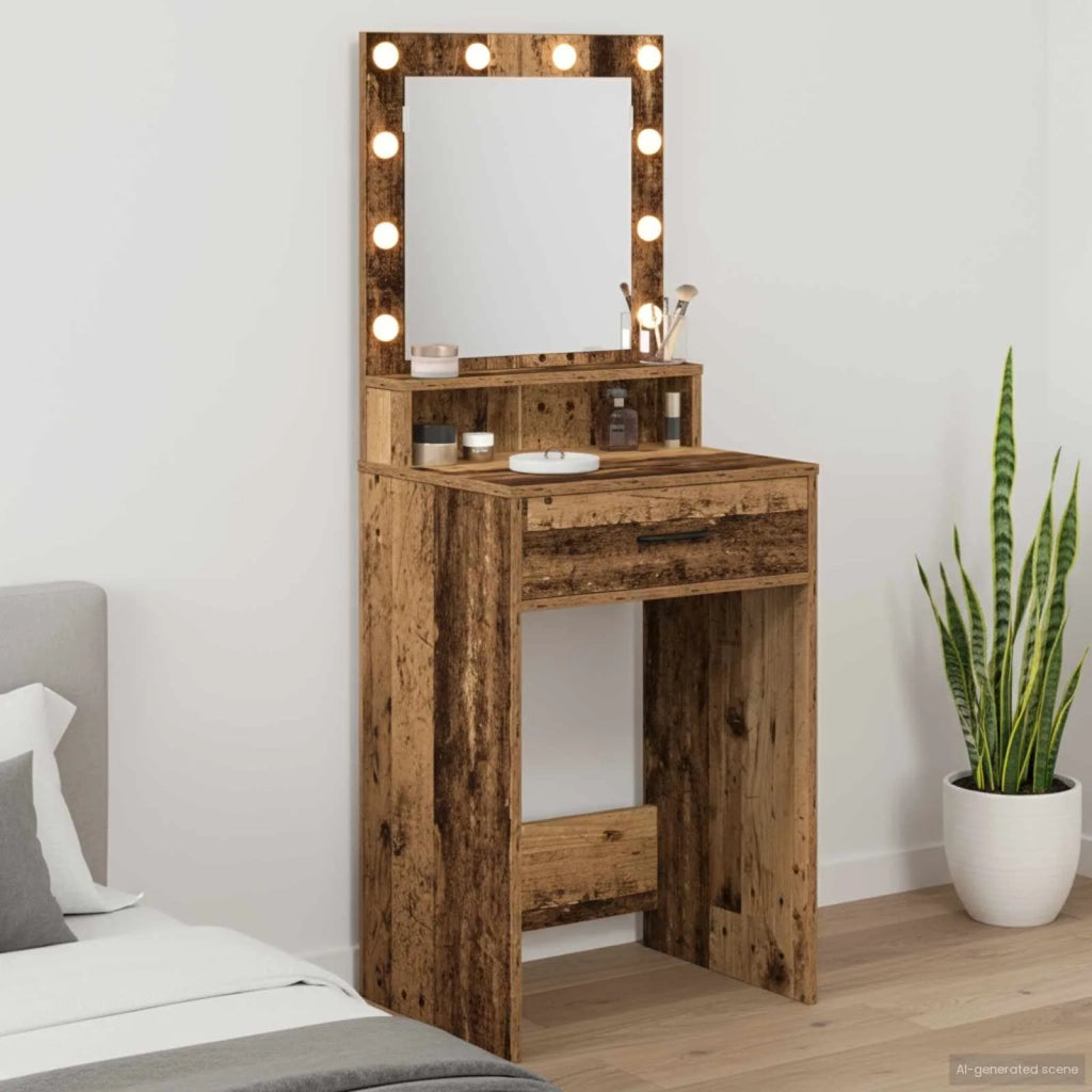 Tavolo da Trucco con cassetto Legno vecchio 50 x 41 x 135 cm 865098