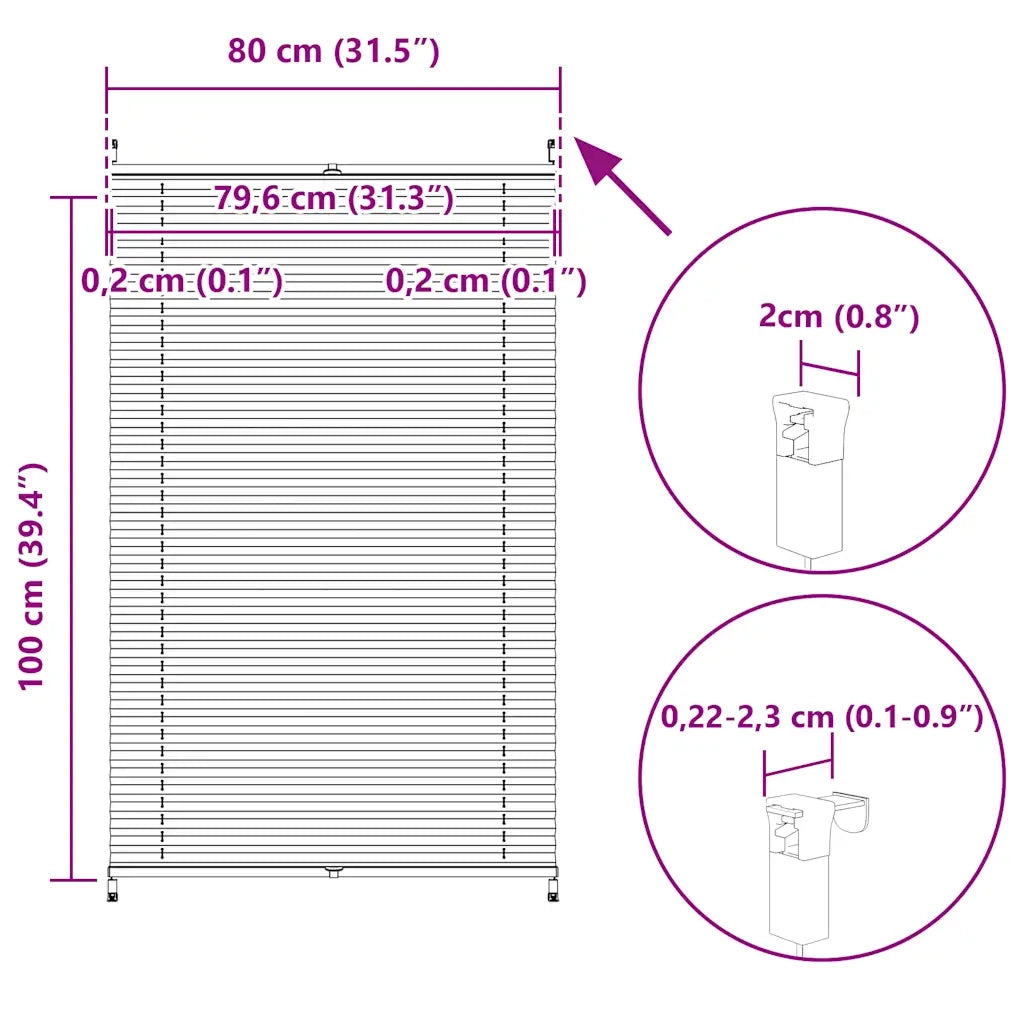 Tenda Plissettata | Tenda pliss¨¨ 80x100cm bianca