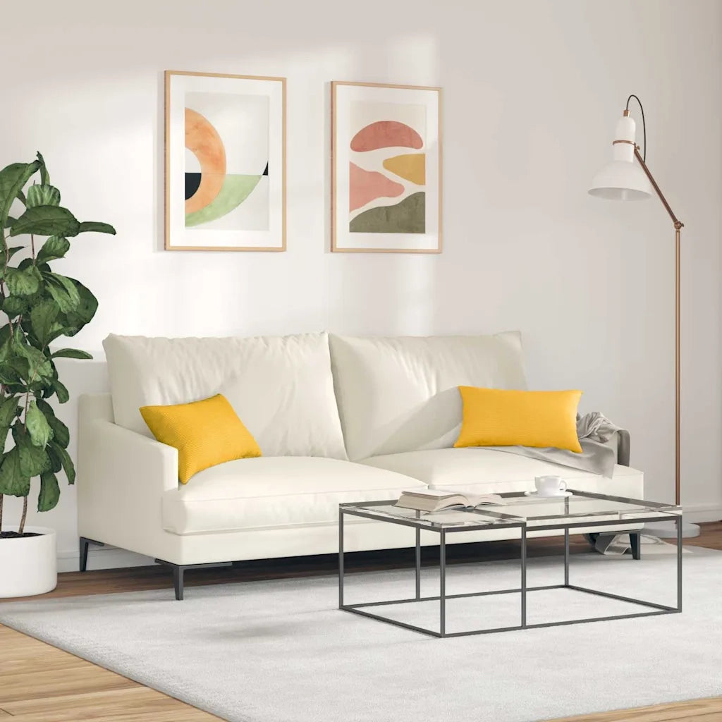 Cuscini da Divano 2 pz | Cuscini per sedie Giallo Chiaro 50 x 30 cm