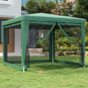 Tenda per Feste con 4 Pareti Laterali in Rete-Tenda Gazebo Verde 3x3 m HDPE