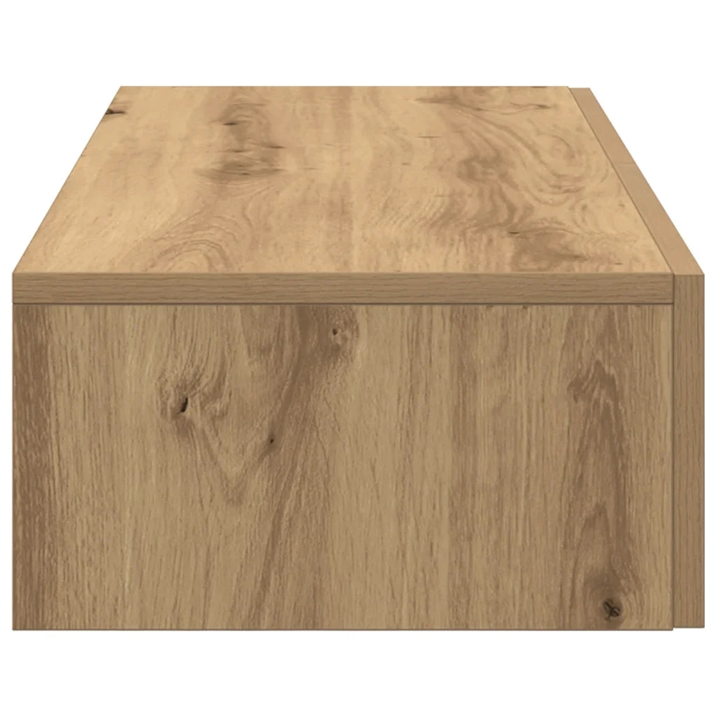Scaffale a Parete con Cassetti Rovere 80x33x17 cm in Truciolato 859985