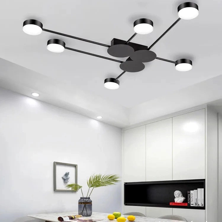 Lampada Da Soffitto 6 Punti Luce Black Led APP521-6C
