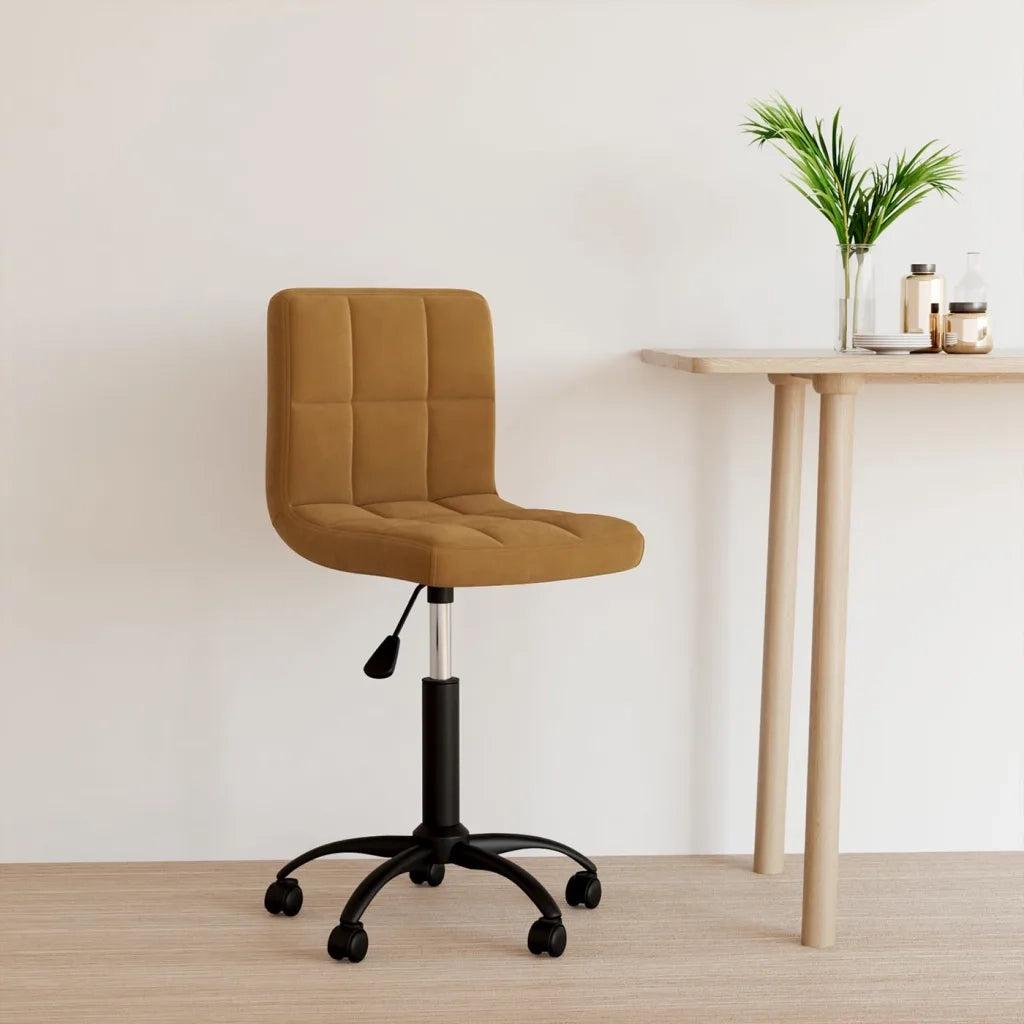 Sedia Girevole da Ufficio Marrone in Velluto cod mxl 26488