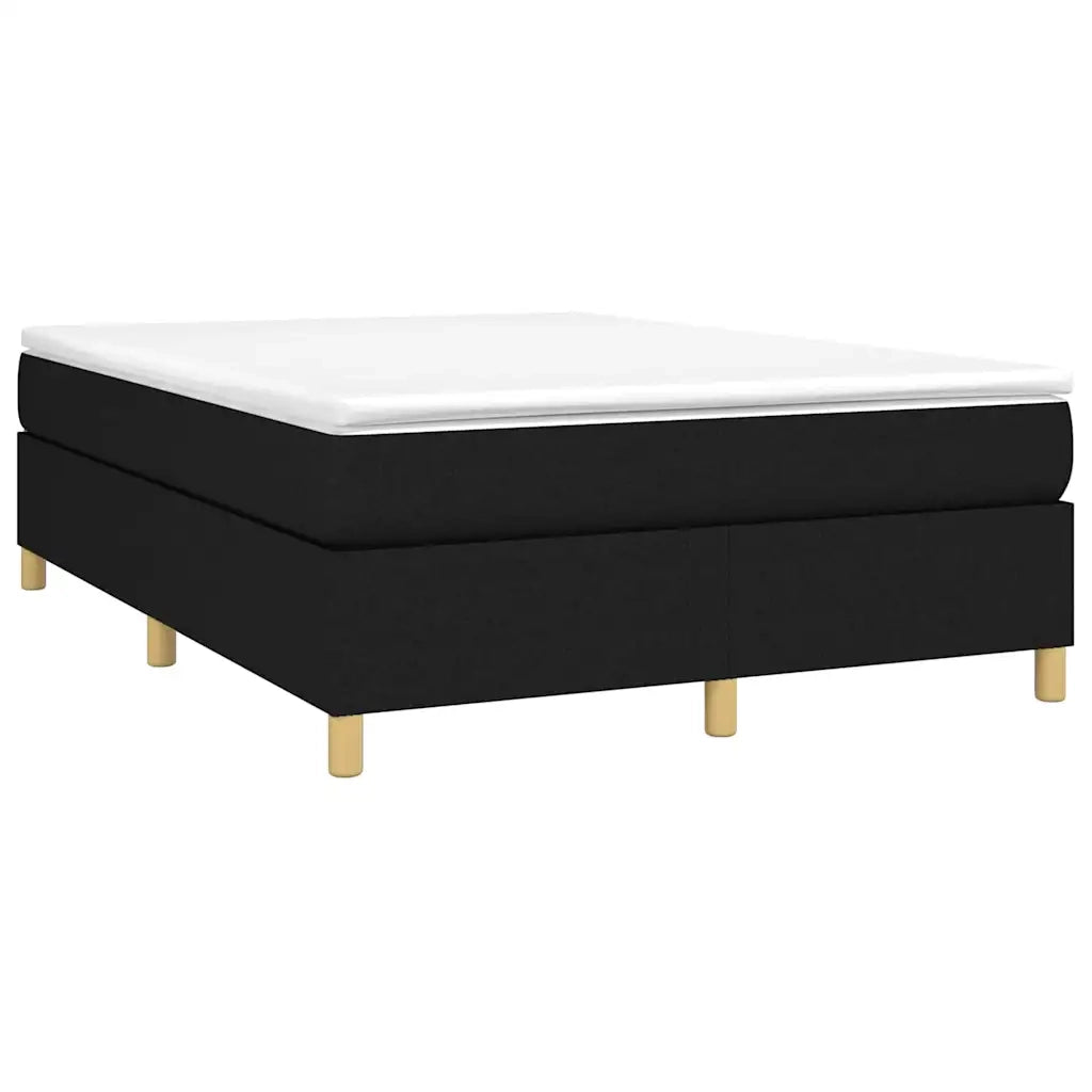 Struttura Letto a Rete a Molle Nero 140x190 cm in Tessuto