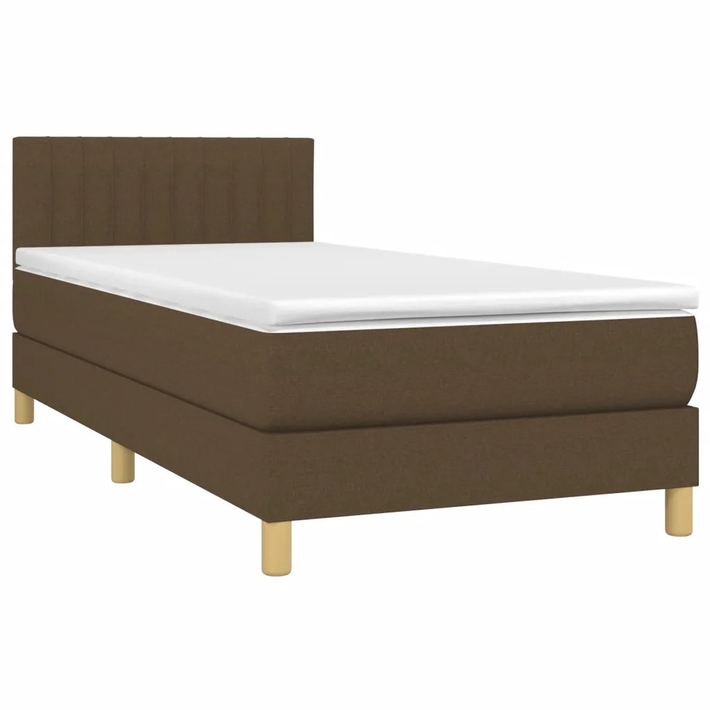 Giroletto a Molle con Materasso Marrone Scuro 90x190cm Tessuto cod mxl 60501