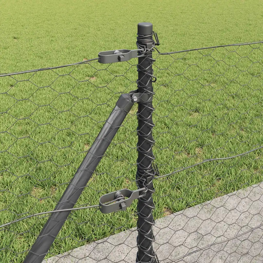 Palo della recinzione Grigio 10 x 0,6 m (rete 36 mm)