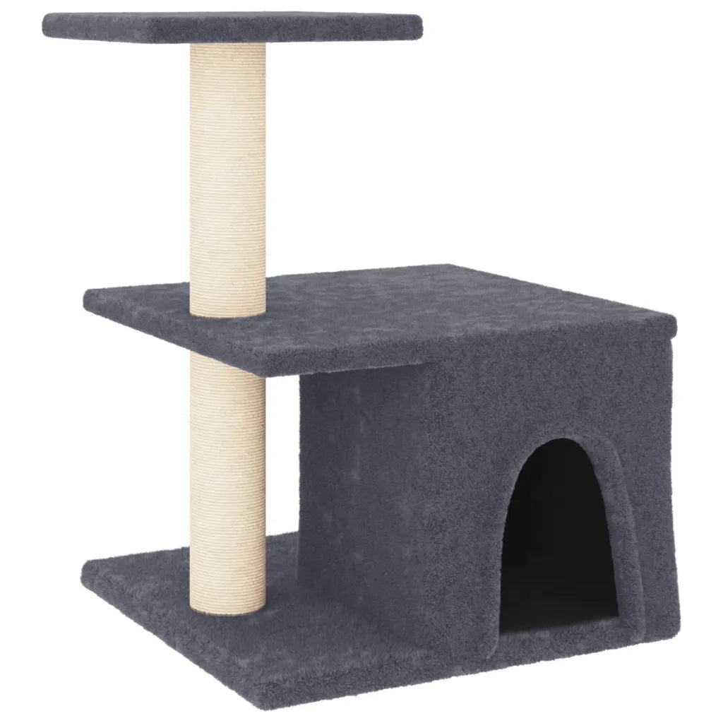 Albero per Gatti con Tiragraffi in Sisal Grigio Scuro 48 cmcod mxl 119153
