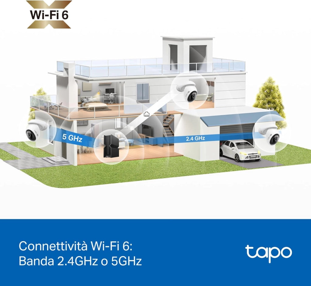 C560WS 4K 8MP Telecamera Wi-Fi Esterno Pan/Tilt, Smart AI, 360° Visuale, Visione Notturna a Colori Starlight, IP66, Allarme Sonoro e Luminoso, Wi-Fi 6 e Ethernet, Supporta MicroSD fino a 512 GB