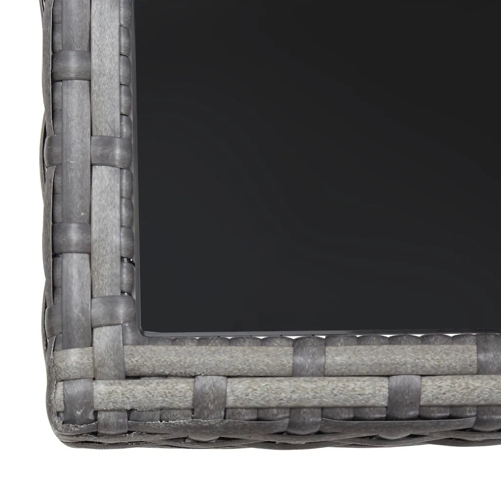 Set da Pranzo per Giardino 3 pz in Polyrattan Antracite Grigio 3059441