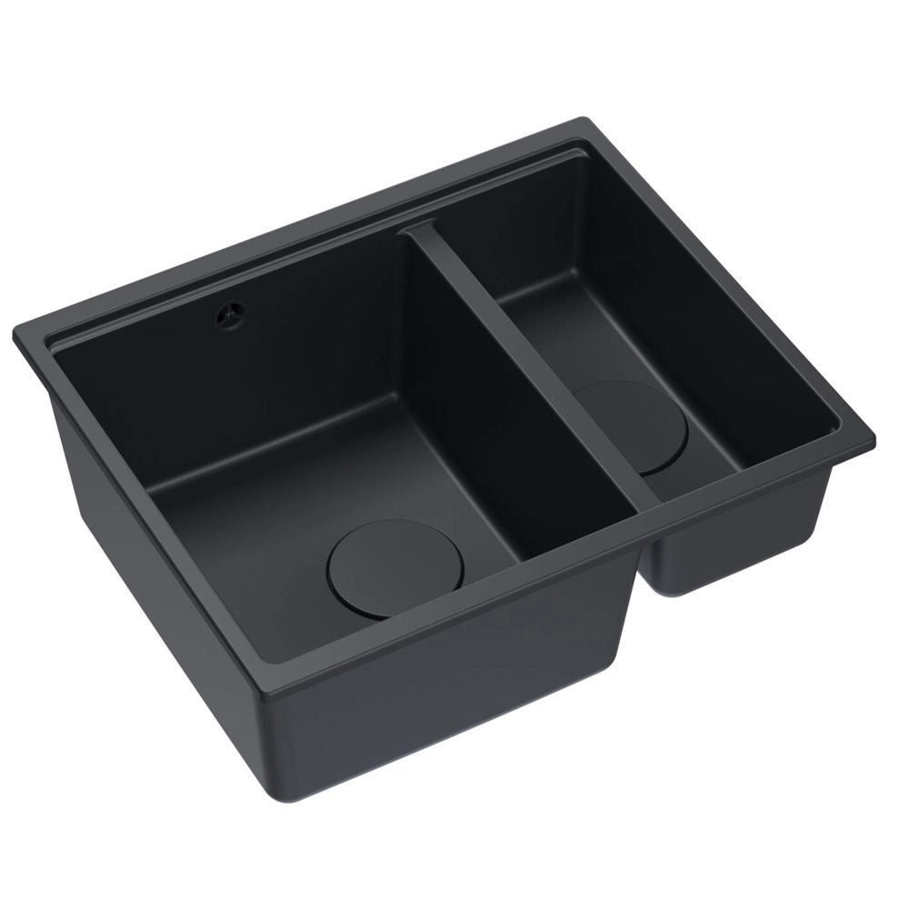 Lavello In Granito Logan 150 Black Tappo oro