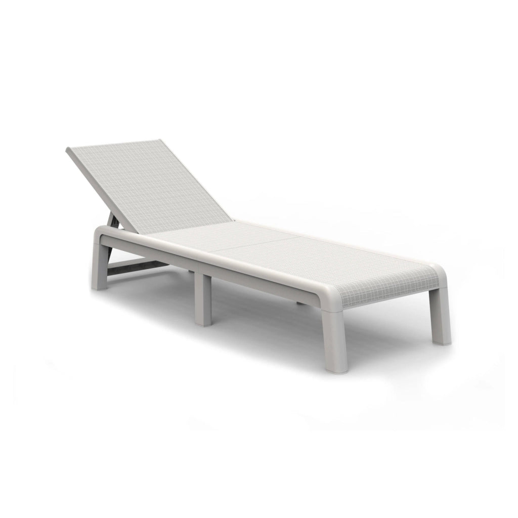 Lettino prendisole Shawinigan, Sdraio da giardino, Letto pieghevole outdoor, Sedia reclinabile, 188x58 h29 cm, Bianco