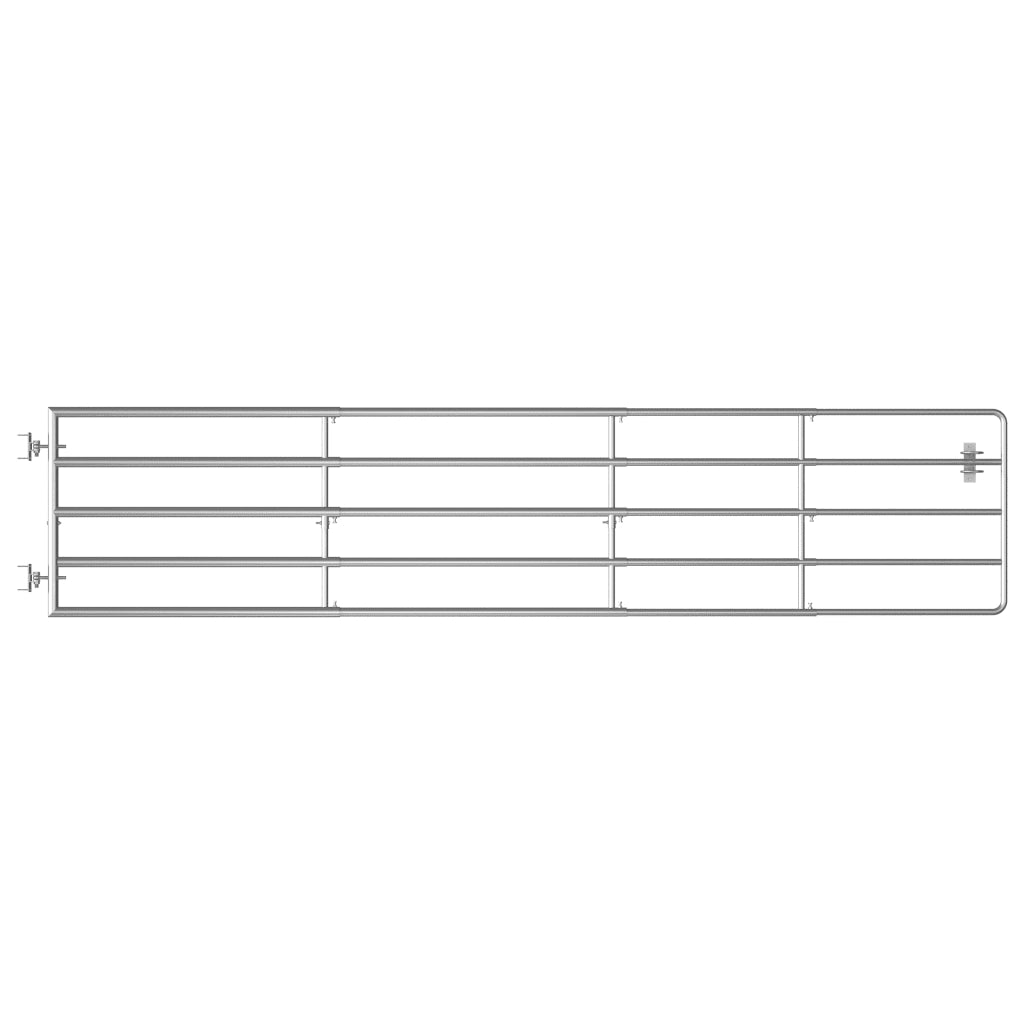 Cancello da Giardino in Acciaio 5 Sbarre (150-400)x90cm Argento 145987