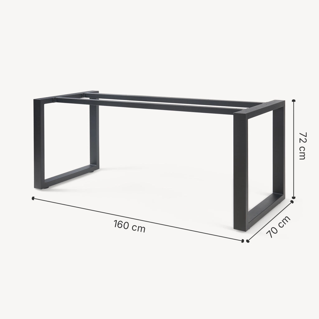 Telaio per Tavolo 'Fai da Te' Vestmalu Struttura a Gambe Rettangolari 160 x 70 x 72 cm - Nero [en.casa]