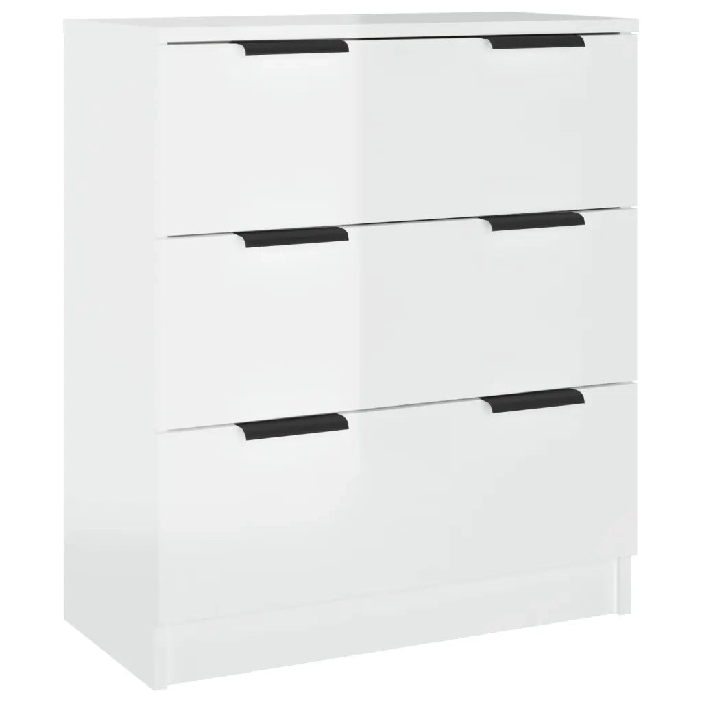 Credenza Bianco Lucido 60x30x70 cm in Legno Multistrato