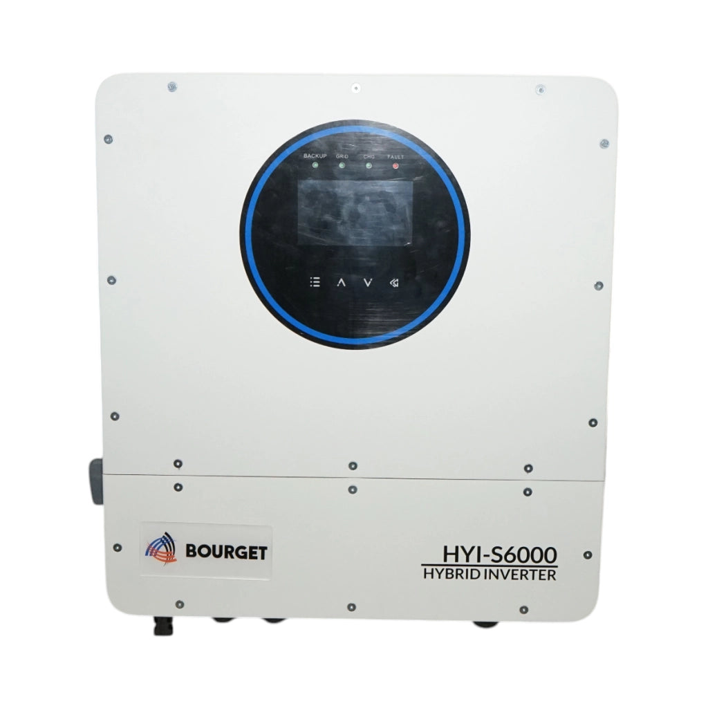 Inverter solare ibrido 6kW, 48V, 135A MPPT, monofase, ON/OFF-GRID, collegamento in parallelo, sistema trifase opzionale IP65 Bourget