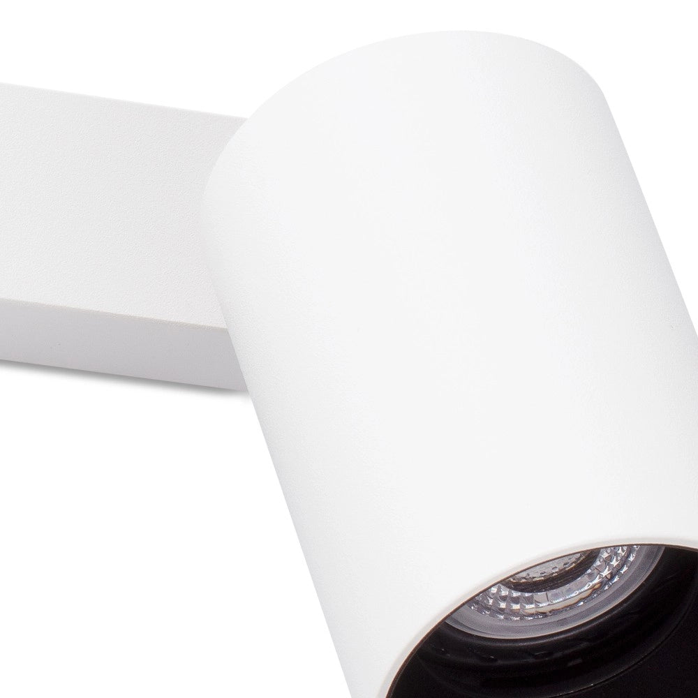 Faro Barcelona - Coppia Faretti Orientabili Stan 2 GU10 max 5Wx2 - Metallo, Installazione a Parete o Soffitto, lampadina esclusa - Bianco