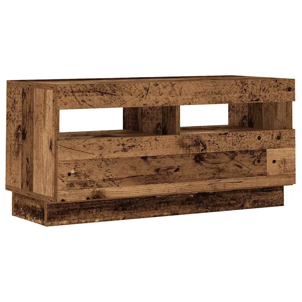 Mobile Porta TV con LED Legno Antico 260x35x40 cm Truciolato