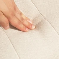 Sedia a Dondolo con Cuscino Lombare, Ampia Seduta, Struttura in Faggio, fino a 120 kg, Beige