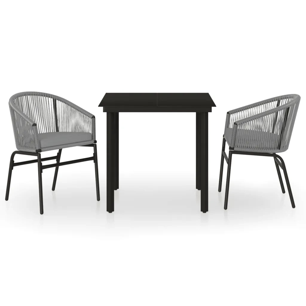 Set Mobili da Pranzo per Giardino 3 pz Grigio 3099233