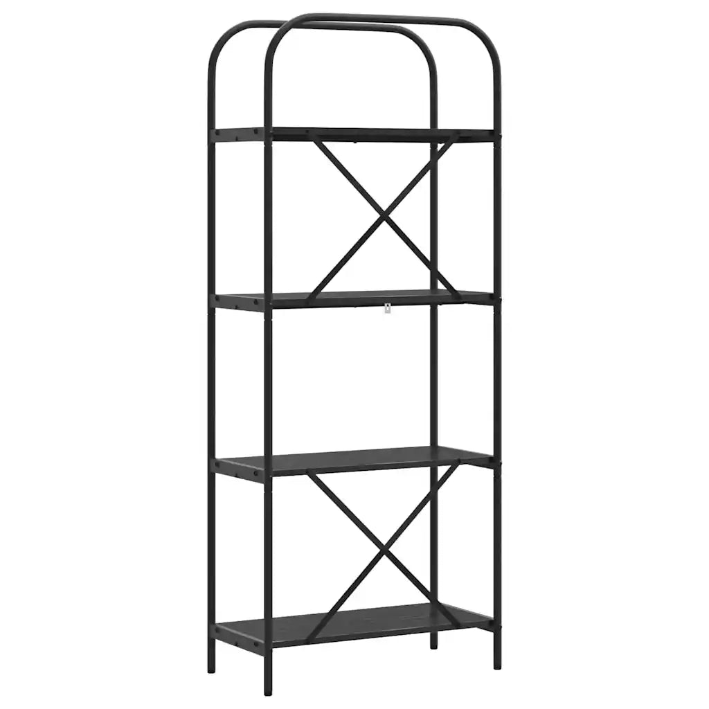Libreria-Scaffale per Libri-Mobile di Stoccaggio Rovere Nero 60 x 30 x 146 cm Legno multistrato 961472