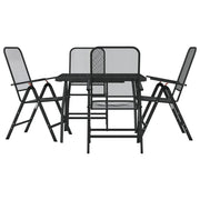 Set da Pranzo da Giardino 5pz | Set Salotto da Giardino Antracite in Rete Metallica