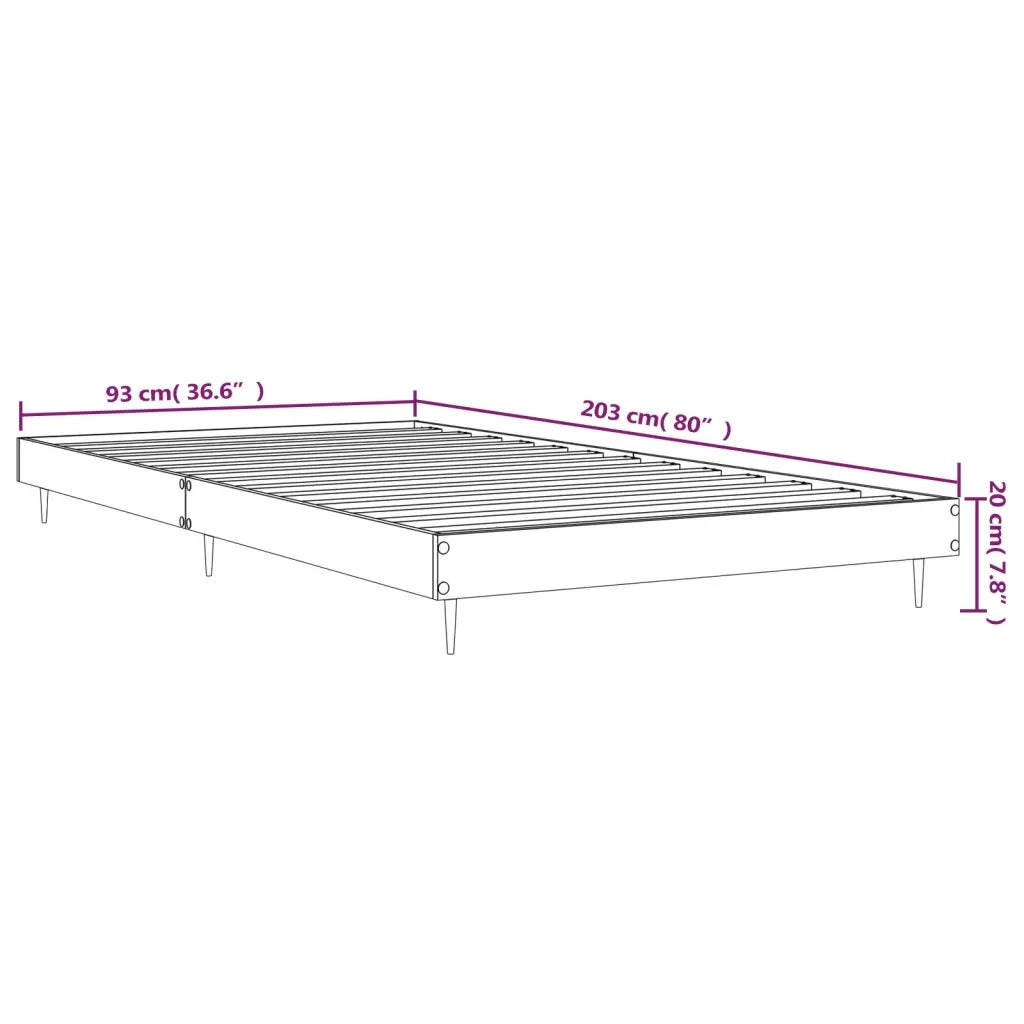 Giroletto senza Materasso Rovere Sonoma 90x200 cm in Truciolato 832272