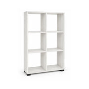 LIBRERIA CUBICA IN LEGNO BIANCO MODERNA CON 6 RIPIANI DIMENSIONI 60X24X98 CM
