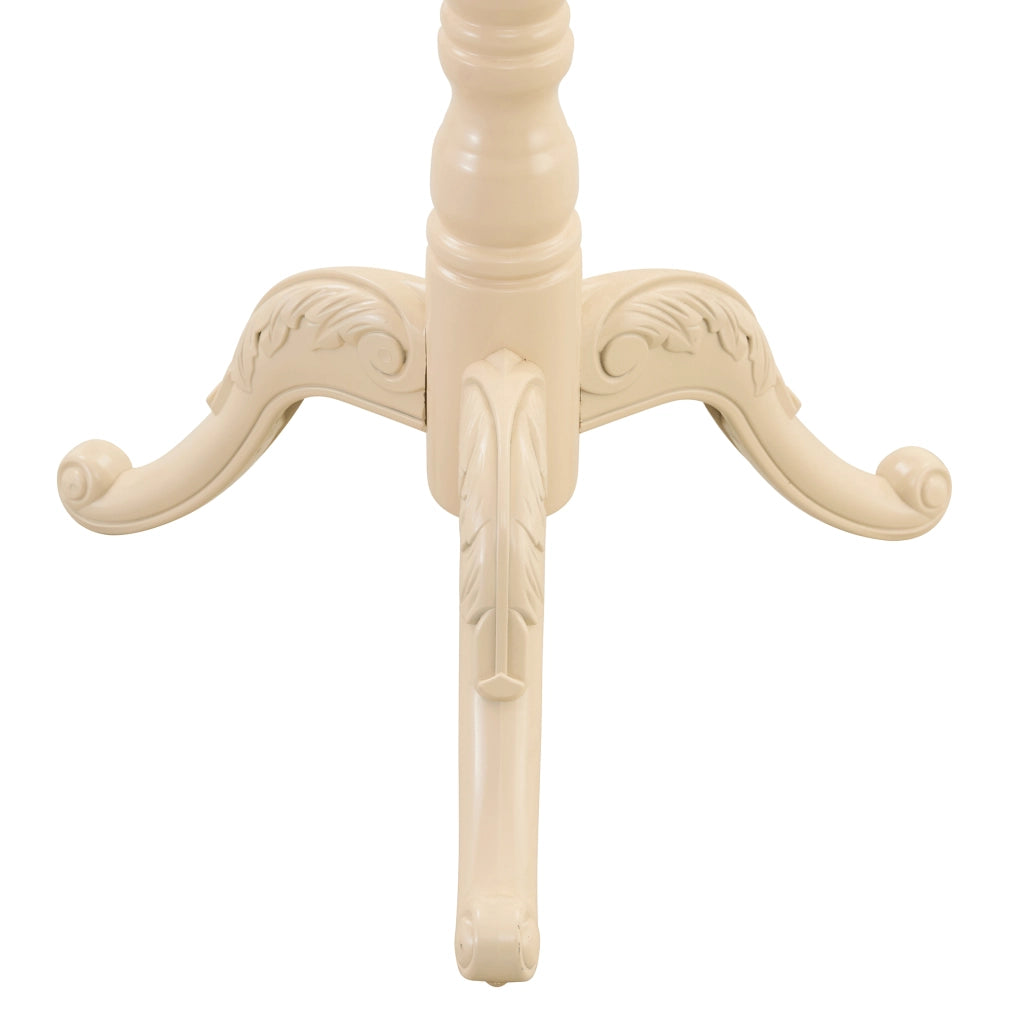 Appendiabiti in legno massello crema con base stabile e ganci multipli, altezza 195 cm