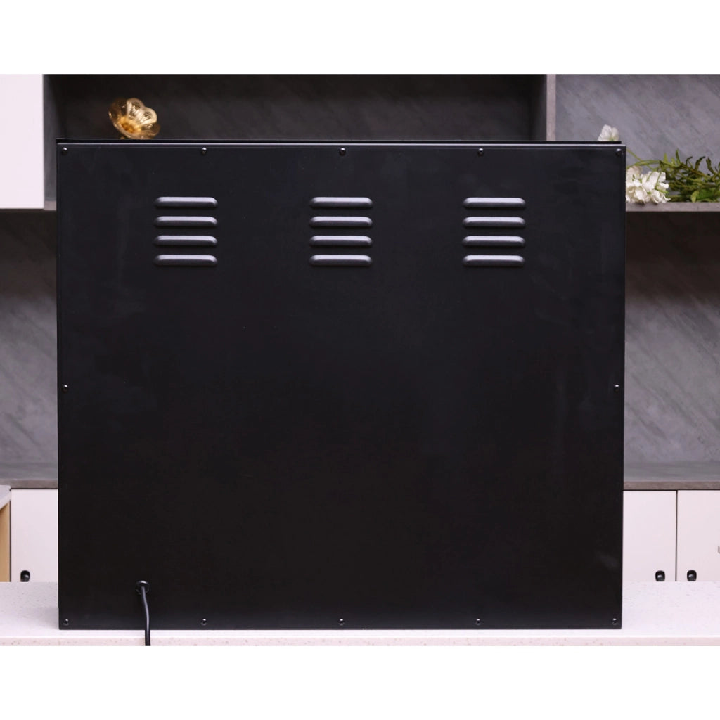 MPC Inserto Elettrico Camino Nero in Acciaio Inox da Incasso con Telecomando Bruciatore Elettrico 750W1500W Adatto per Caminetti Esistenti Modello Teide 75 Cm