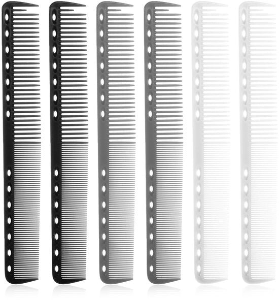 Kam per Capelli Professionale - 6 Pezzi - Kam Antistatico - Kam a Carbone - Kam per Stile - Materiale Duraturo - 18 cm x 2,5 cm