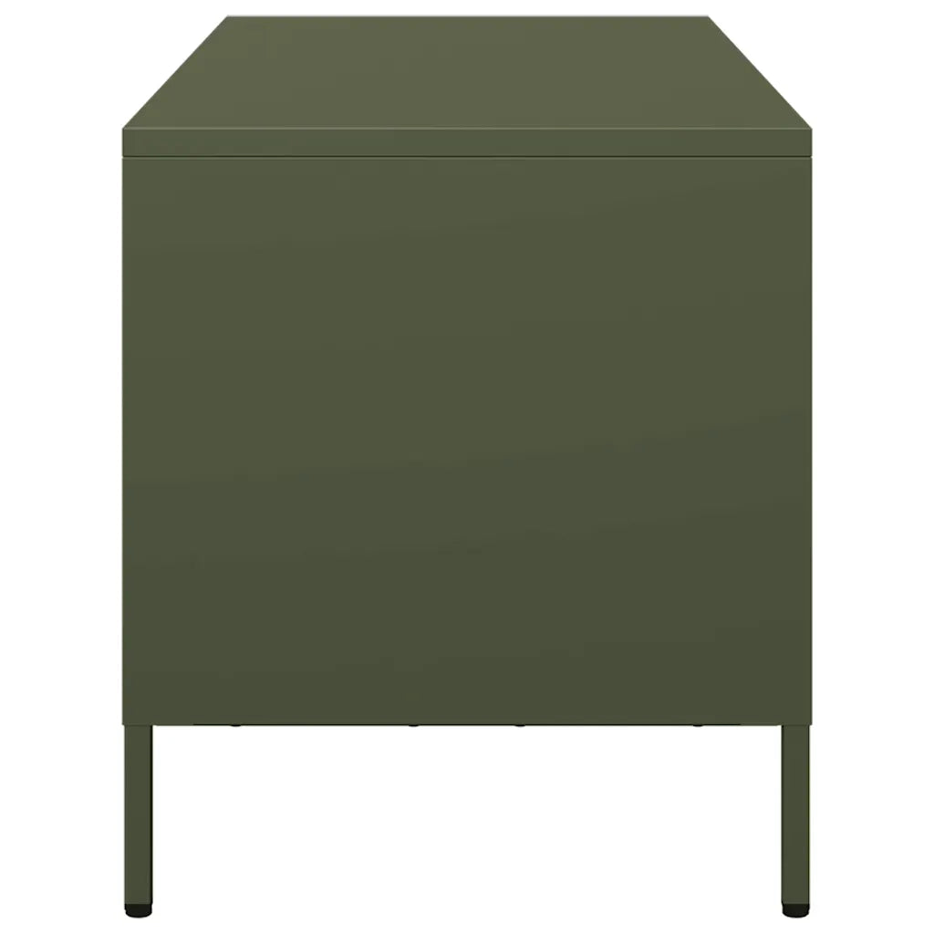 vidaXL Mobile TV Verde Oliva 68x39x43,5cm in Acciaio Laminato a Freddo