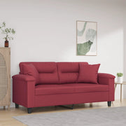 Divano a 2 Posti con Cuscini-Sofa 2 Posti con Cuscini Rosso Vino 140 cm in Similpelle 188716