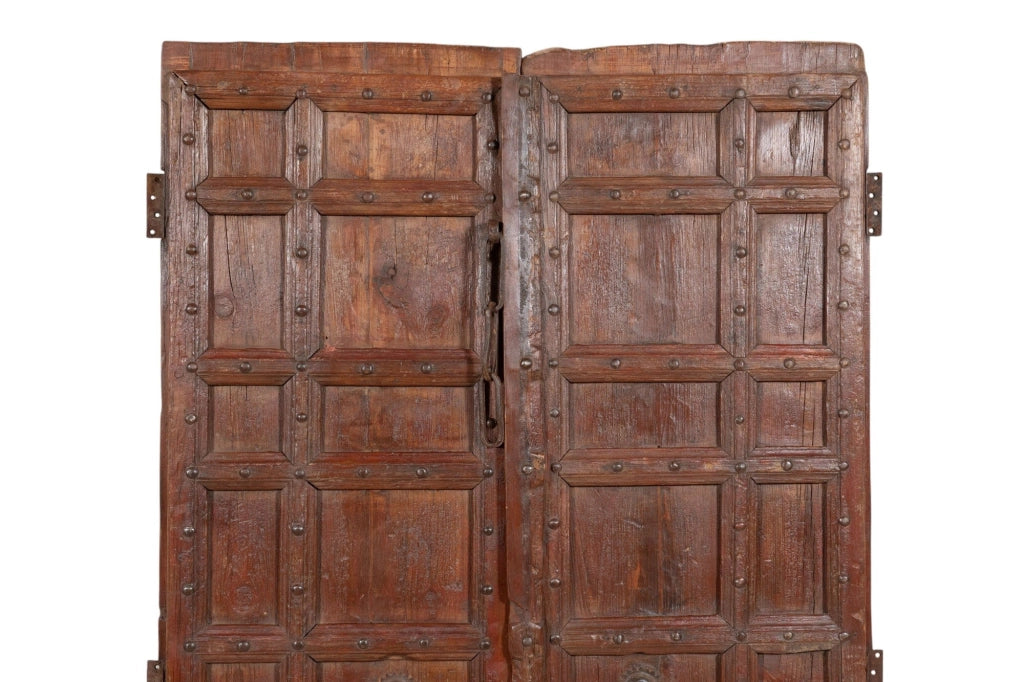 Biscottini Porta portone in legno massello e ferro da interno o da esterno vecchia e antica medievale scorrevole