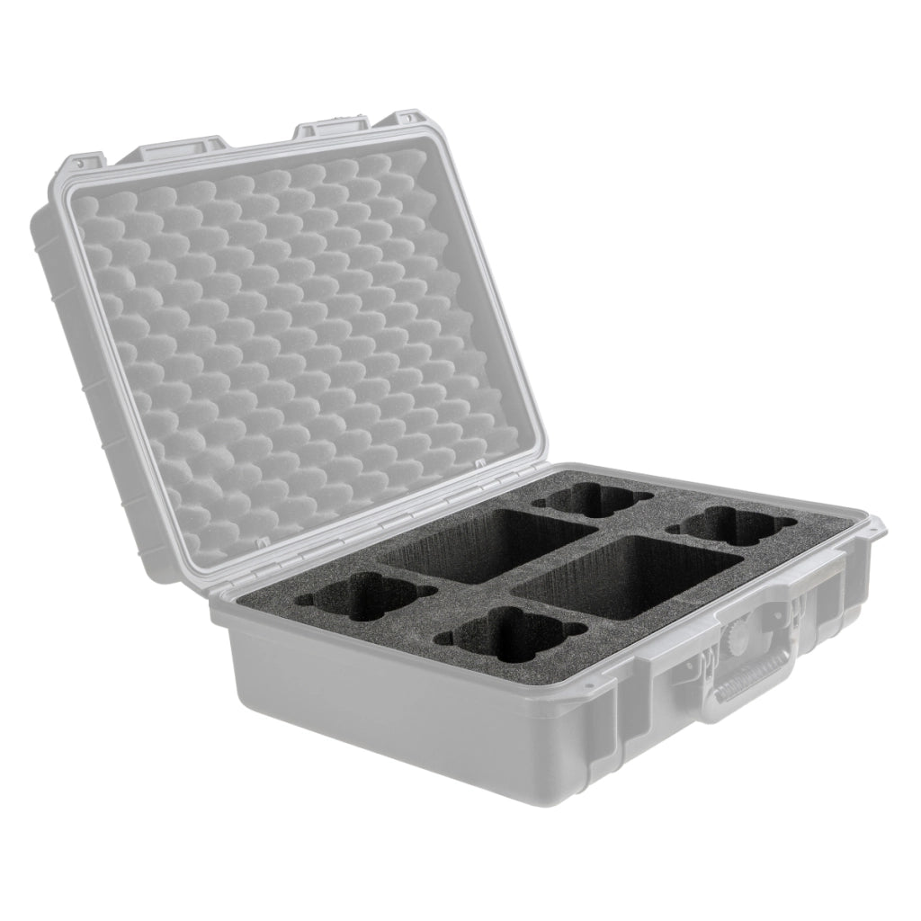 Mantona Pannello in gommapiuma porta obiettivi fotografici, presagomato per valigetta rigida Outdoor L, con copertura in spugna bugnata