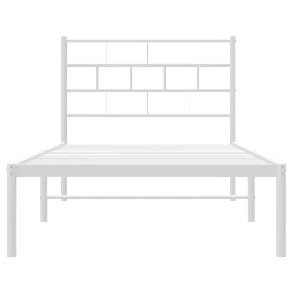 Giroletto con Testiera Metallo Bianco 107x203 cm 355704