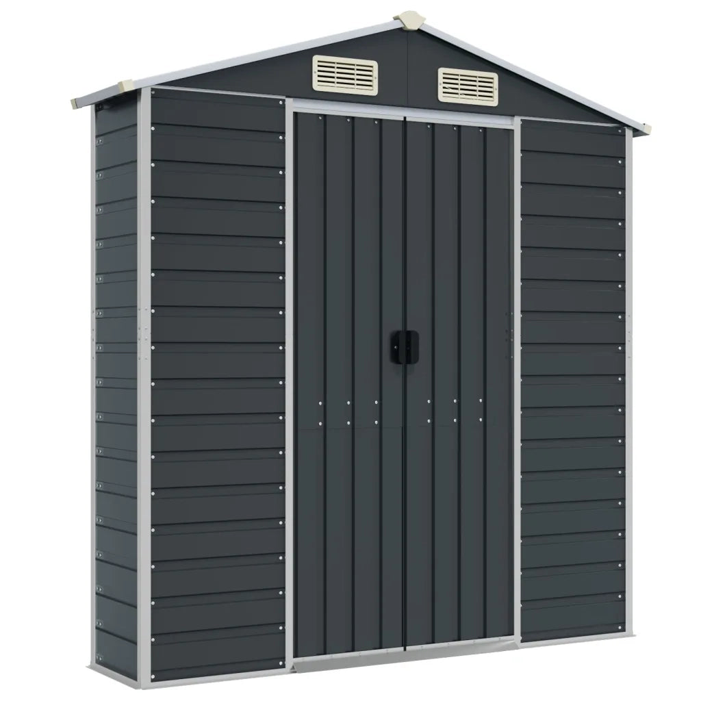 Capanno da Giardino Antracite 191x300x198 cm in Acciaio Zincato 3188255