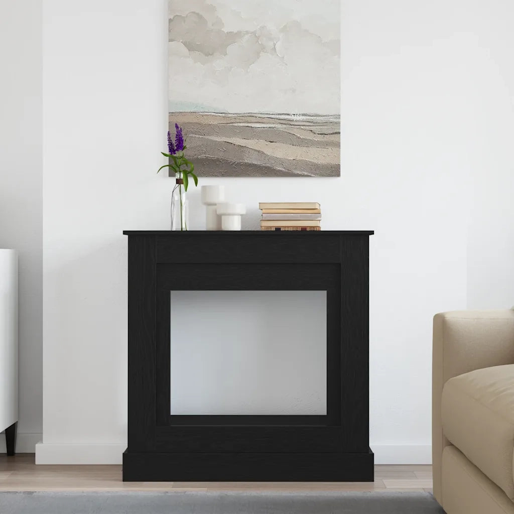vidaXL Cornice per Camino Rovere Nero 90x30x90 cm in Truciolato