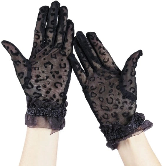 Manopole a protezione solare a manica a rete nera sexy vintage per donne opera classica manopole allungabili per matrimoni