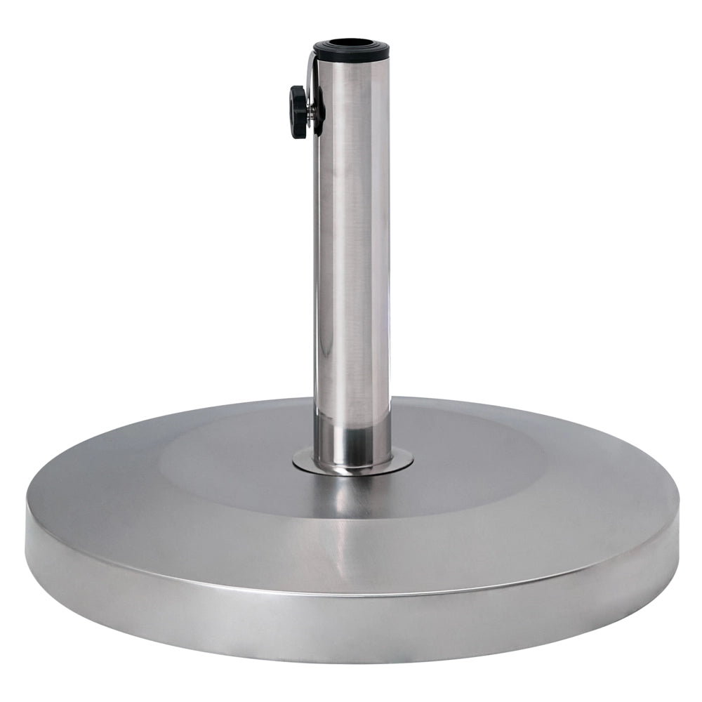 Base Tonda per Ombrellone da Giardino in in acciaio inossidabile e adattatori argento