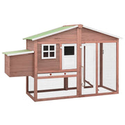 Pollaio con nido 191 x 67 x 117 cm in legno massello di abete moka e bianco 02_0001674