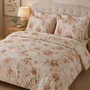 Rovanone, set Completo Letto Matrimoniale in Cotone, Bianco Crema