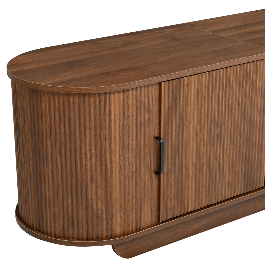 Mobile TV con 2 ante; cassetto e vano aperto - per soggiorno - 180×40×50 cm - noce
