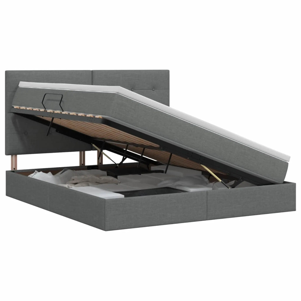 Letto con contenitore e materasso Grigio Scuro 180 x 200 cm 3459520